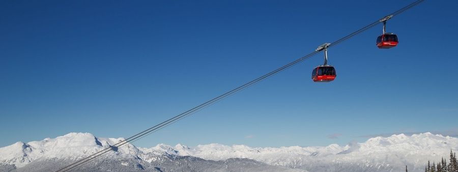 Die spektakuläre Peak 2 Peak Gondel in Whistler Blackcomb.
