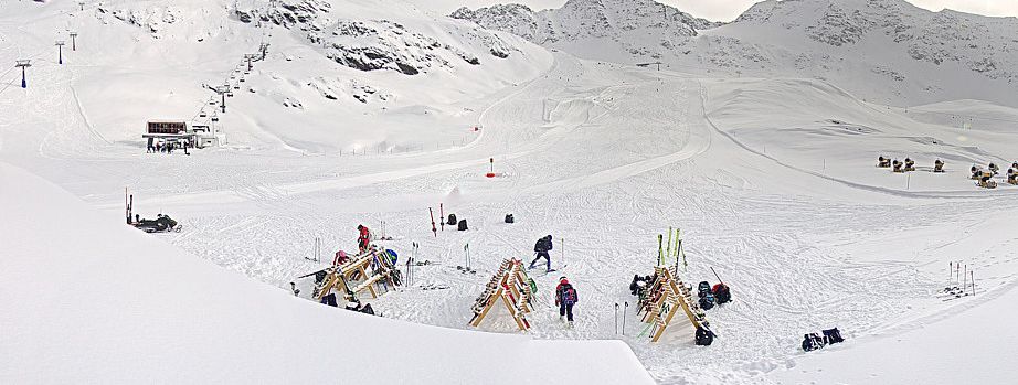 In Sulden in Südtirol läuft der Skibetrieb weiter.