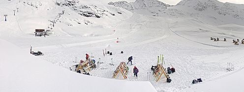 In Sulden in Südtirol läuft der Skibetrieb weiter.