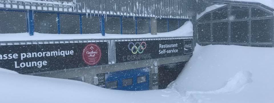 The first floor of this top station in Verbier, Switzerland is completely snowed-in.