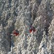 The Wurmberg cable car in the winter forest