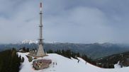 Archived webcam image showing Hauser Kaibling: Panoramic view at top station Senderbahn on 12 Apr 2026 at 12:57