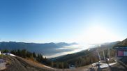 Archived webcam image showing Hauser Kaibling: Panoramic view at top station Senderbahn on 10 May 2026 at 06:12