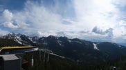Archived webcam image showing Hauser Kaibling: Panoramic view at top station Senderbahn on 10 May 2026 at 16:12