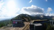 Archived webcam image showing Hauser Kaibling: Panoramic view at top station Senderbahn on 28 May 2026 at 08:18