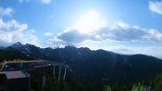Archived webcam image showing Hauser Kaibling: Panoramic view at top station Senderbahn on 28 May 2026 at 00:18