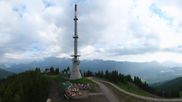 Archived webcam image showing Hauser Kaibling: Panoramic view at top station Senderbahn on 18 Jun 2026 at 07:28