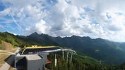 Archived webcam image showing Hauser Kaibling: Panoramic view at top station Senderbahn on 18 Jun 2026 at 18:28