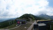 Archived webcam image showing Hauser Kaibling: Panoramic view at top station Senderbahn on 18 Jun 2026 at 10:28