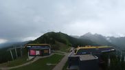 Archived webcam image showing Hauser Kaibling: Panoramic view at top station Senderbahn on 8 Jul 2026 at 10:24