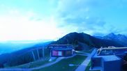 Archived webcam image showing Hauser Kaibling: Panoramic view at top station Senderbahn on 12 Jul 2026 at 04:37
