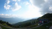 Archived webcam image showing Hauser Kaibling: Panoramic view at top station Senderbahn on 12 Jul 2026 at 07:37