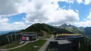 Archived webcam image showing Hauser Kaibling: Panoramic view at top station Senderbahn on 12 Jul 2026 at 14:37