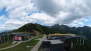 Archived webcam image showing Hauser Kaibling: Panoramic view at top station Senderbahn on 12 Jul 2026 at 16:00