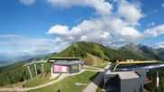 Archived webcam image showing Hauser Kaibling: Panoramic view at top station Senderbahn on 12 Jul 2026 at 18:26