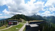 Archived webcam image showing Hauser Kaibling: Panoramic view at top station Senderbahn on 12 Jul 2026 at 12:37