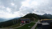 Archived webcam image showing Hauser Kaibling: Panoramic view at top station Senderbahn on 21 Jul 2026 at 08:30