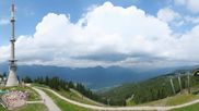 Archived webcam image showing Hauser Kaibling: Panoramic view at top station Senderbahn on 21 Jul 2026 at 14:30