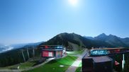 Archived webcam image showing Hauser Kaibling: Panoramic view at top station Senderbahn on 4 Aug 2026 at 02:45