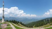 Archived webcam image showing Hauser Kaibling: Panoramic view at top station Senderbahn on 4 Aug 2026 at 14:45