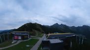 Archived webcam image showing Hauser Kaibling: Panoramic view at top station Senderbahn on 17 Aug 2026 at 06:46