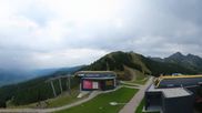 Archived webcam image showing Hauser Kaibling: Panoramic view at top station Senderbahn on 17 Aug 2026 at 08:46