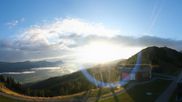 Archived webcam image showing Hauser Kaibling: Panoramic view at top station Senderbahn on 26 Aug 2026 at 07:48