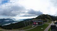 Archived webcam image showing Hauser Kaibling: Panoramic view at top station Senderbahn on 26 Aug 2026 at 08:48