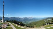 Archived webcam image showing Hauser Kaibling: Panoramic view at top station Senderbahn on 6 Sep 2026 at 16:54
