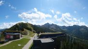 Archived webcam image showing Hauser Kaibling: Panoramic view at top station Senderbahn on 2 Sep 2026 at 12:25