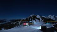 Archived webcam image showing Hauser Kaibling: Panoramic view at top station Senderbahn on 26 Feb 2026 at 00:32