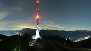 Archived webcam image showing Hauser Kaibling: Panoramic view at top station Senderbahn on 16 Oct 2026 at 20:00