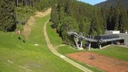 Archived webcam image showing Spindleruv Mlyn - Finish Area Svaty Petr on 28 May 2026 at 08:10