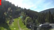 Archived webcam image showing Spindleruv Mlyn - Finish Area Svaty Petr on 28 May 2026 at 16:10