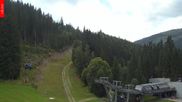 Archived webcam image showing Spindleruv Mlyn - Finish Area Svaty Petr on 28 Jul 2026 at 14:45