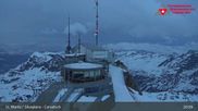 Archived webcam image showing Corvatsch Ski Resort: Top Station on 12 Apr 2026 at 21:21