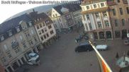Archived webcam image showing View at the market place in Ettlingen on 9 Mar 2026 at 08:35
