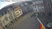 Archived webcam image showing View at the market place in Ettlingen on 9 Mar 2026 at 16:35