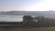 Archived webcam image showing View over the Wallersee on 1 Oct 2026 at 08:36