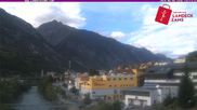 Archived webcam image showing River Inn in the city of Landeck on 5 Jun 2026 at 18:52