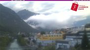 Archived webcam image showing River Inn in the city of Landeck on 15 Jul 2026 at 07:15