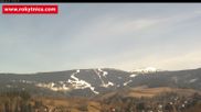 Archived webcam image showing Rokytnice, Valley Huťský potok on 27 Feb 2026 at 10:13