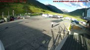 Archived webcam image showing Andermatt – Parking area Gemsstock Ropeway on 17 Jun 2026 at 07:42