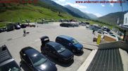 Archived webcam image showing Andermatt – Parking area Gemsstock Ropeway on 13 Aug 2026 at 14:22