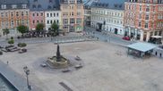Archived webcam image showing View at the Market Square of Annaberg-Buchholz on 4 May 2026 at 06:11
