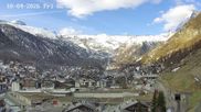 Archiviertes Webcam Bild: Zermatt: Blick über das Dorf von Spiss am 10.04.2026 um 08:55 Uhr