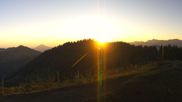 Archived webcam image showing Grasgehren: Panoramic view over the ski resort on 8 Aug 2026 at 06:26
