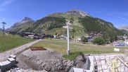 Archiviertes Webcam Bild: Val d'Isère: Übungspisten im Tal am 12.07.2026 um 12:48 Uhr