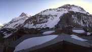 Archived webcam image showing Val d'Isère Village on 8 Apr 2026 at 18:38