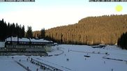 Archiviertes Webcam Bild: Pokljuka: Blick ins Biathlonstadion am 26 Feb 2026 um 16:57 Uhr